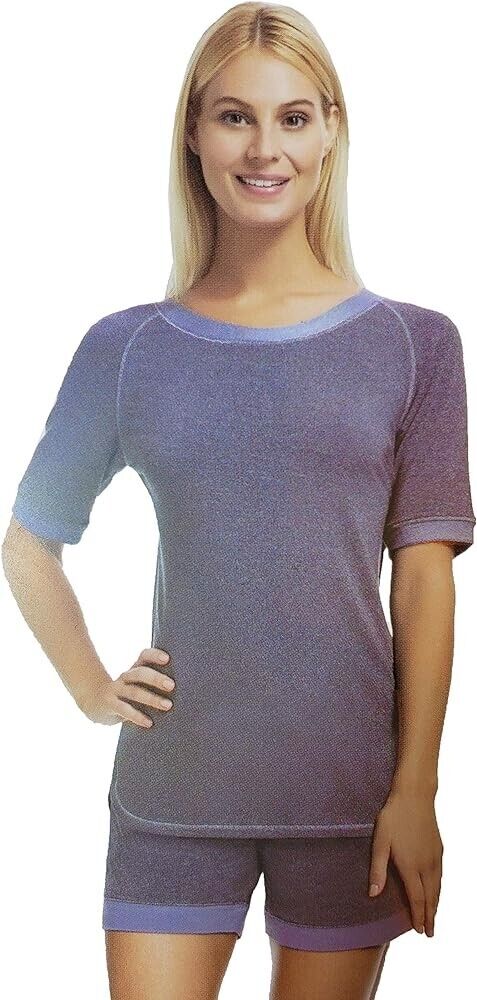 Felina Women's 2 Piece Super Soft Stretch Terry Lounge Set, Blue, XL
